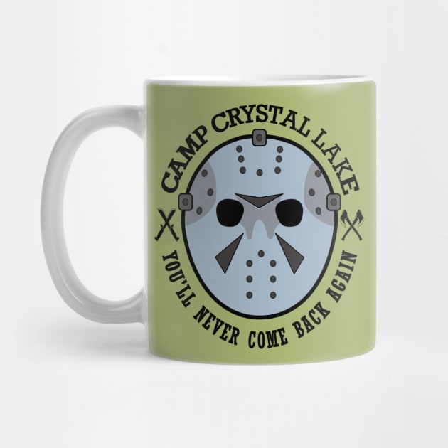 Wearing the infamous hockey mask at Camp Crystal Lake.  You'll never come back again. by Blended Designs